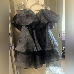 Black mini tiered dress